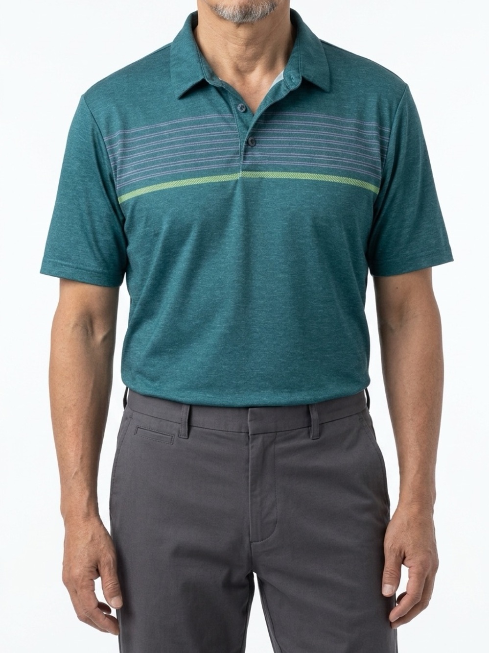 Grand Slam Teal Polo with Lime Accent